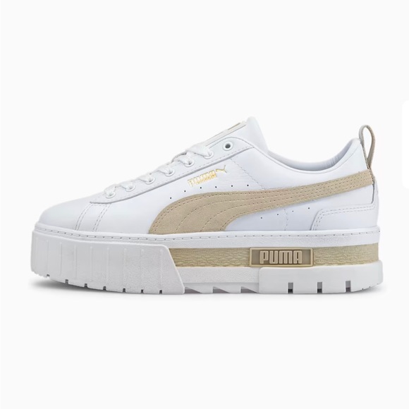 BRAND NEW Puma Mayze Women's Sneakers (white tan) - Picture 1 of 2